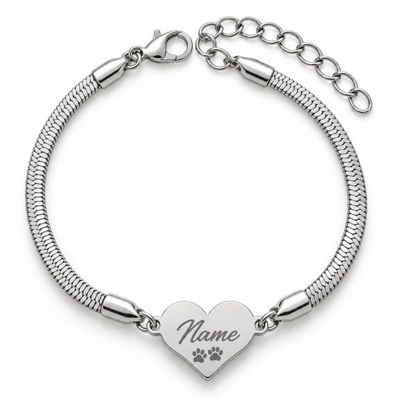"Herzensbegleiter" Armband mit Hundenamen gravieren