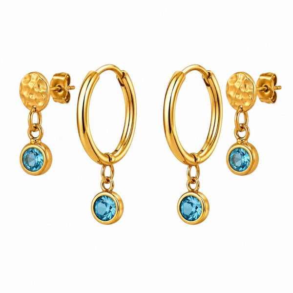 Aqua Ohrringe Set