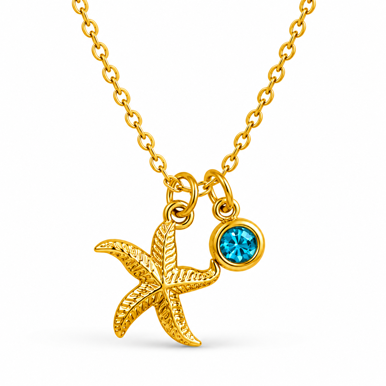 Aqua Seestern Halskette