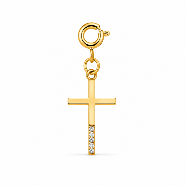 Zirkonia Kreuz Charm