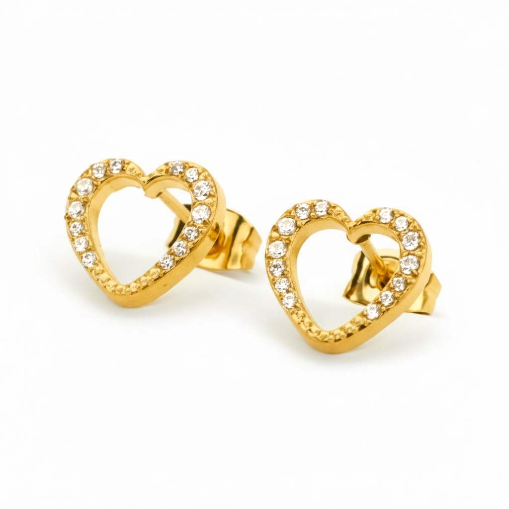 Zirkonia Herz Ohrstecker