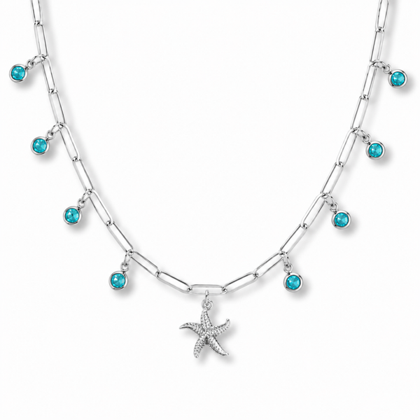 Aqua Drop Halskette, silber