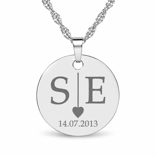 "Initialen der Liebe" Gravur Halskette