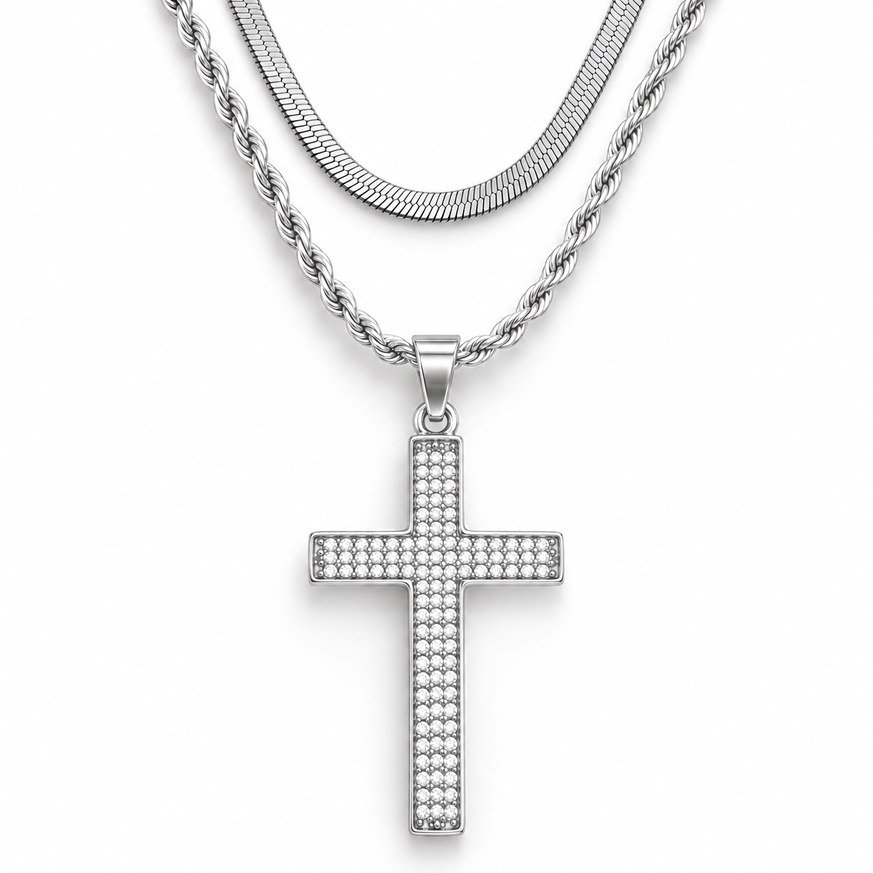 Glamour Shine Kreuz Doppelkette