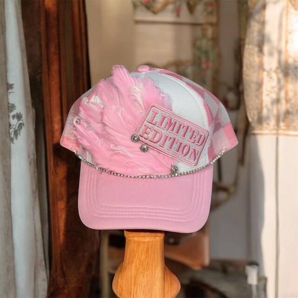 Pink Feather Trucker Hat