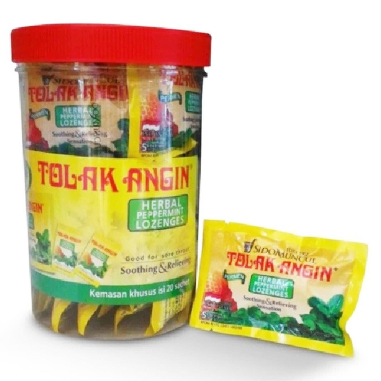 Permen Tolak Angin - Masuk Angin Tenggorokan Gatal (Toples = 20 sachet)