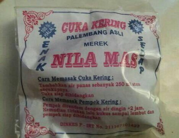 Cuka Cuko Pempek Kering Khas Palembang Merk Nila Mas 100 G