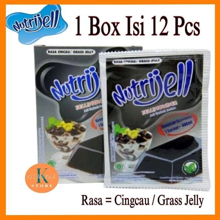 Nutrijel Cincau Agar-Agar Grass Jelly 10 G x 12 pcs (1 box)