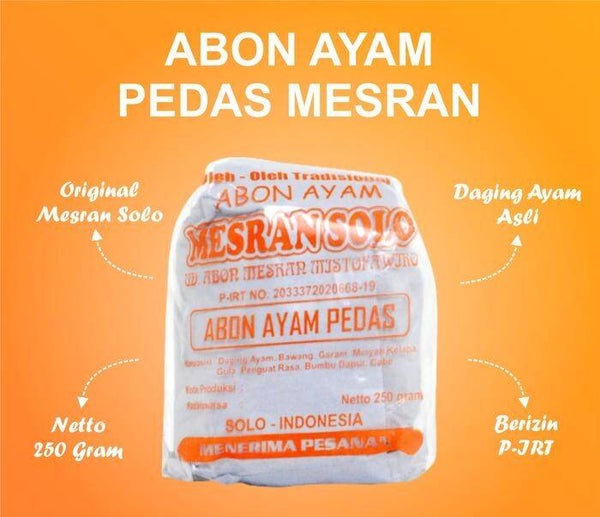 Abon Ayam LEGENDARIS Mesran Solo - PEDAS 250 g