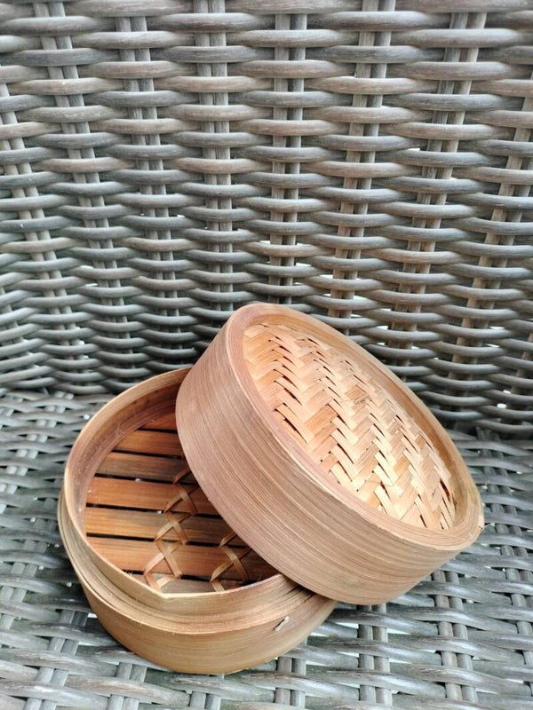 Bamboe Stoommandje 13 cm (1 basket + 1 Lid)