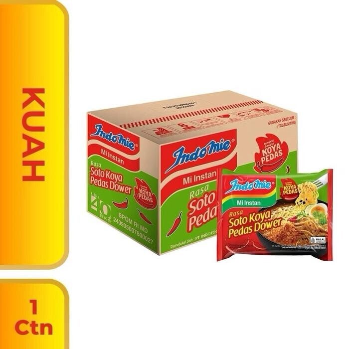 Indomie soto koya Pedas Dower 76 G x40 pcs (1 doos)