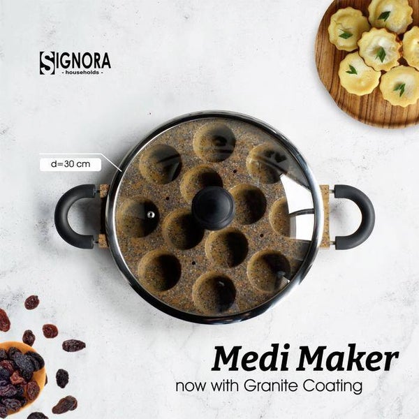 Signora Medi Maker Snack Pan Marble kue apem, lumpur, serabi, panci, cetakan