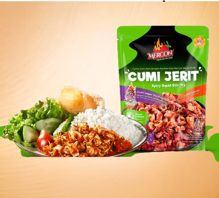 Mercon Merah Putih - Cumi Jerit Sambal Mercon 150 Gram - GINI