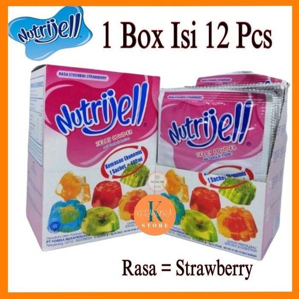 Nutrijell Rasa Strawberry 10 Gr x12 pcs (1 box)