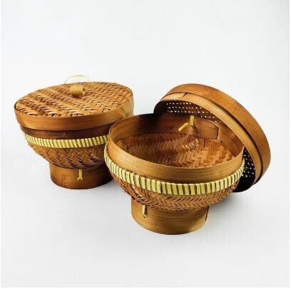 BAKUL NASI CETING BAMBU ANYAMAN - 18 CM