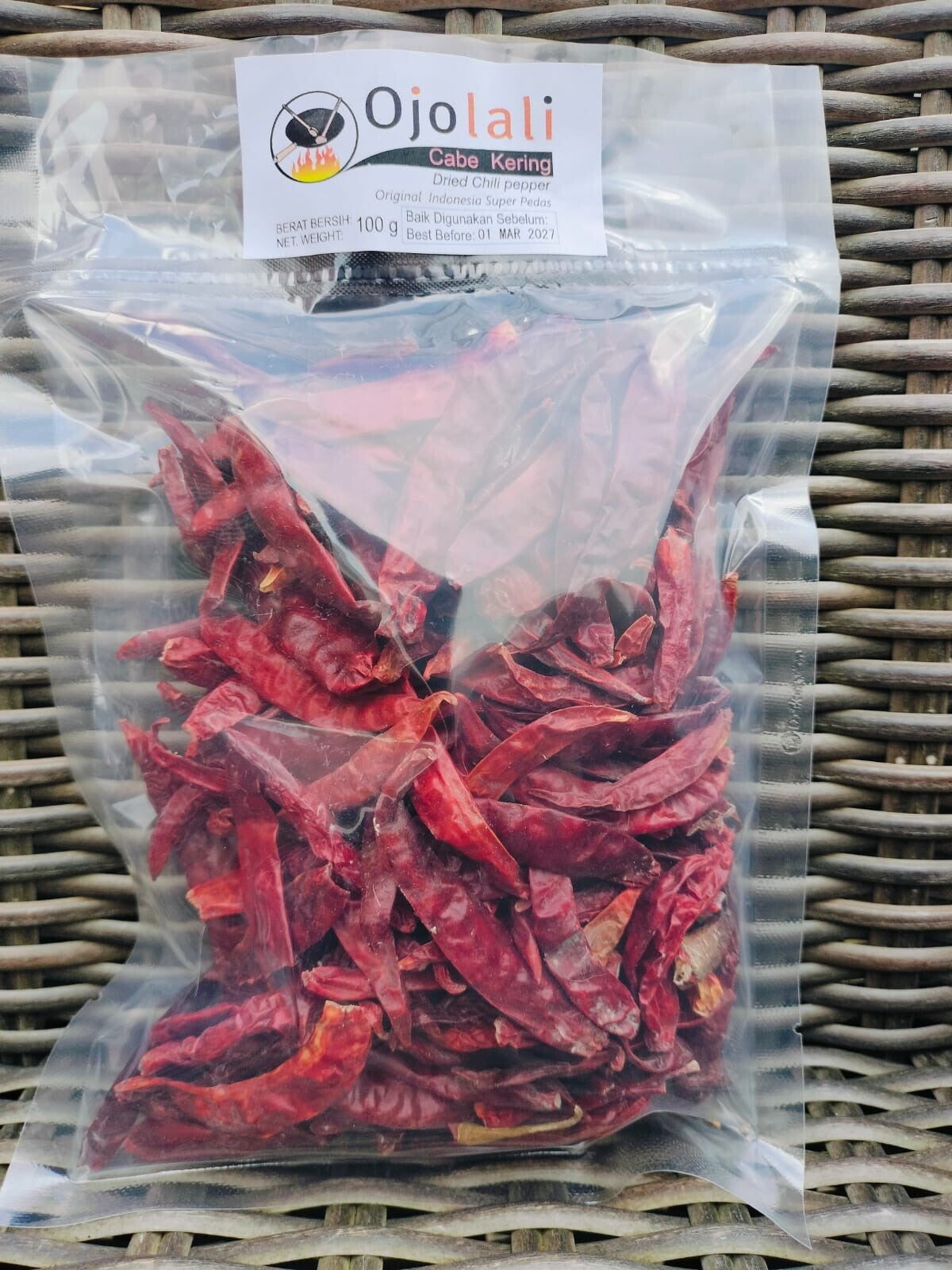 Cabe Kering/ Dried Chili Pepper 100g (original Indonesia) Super Pedas