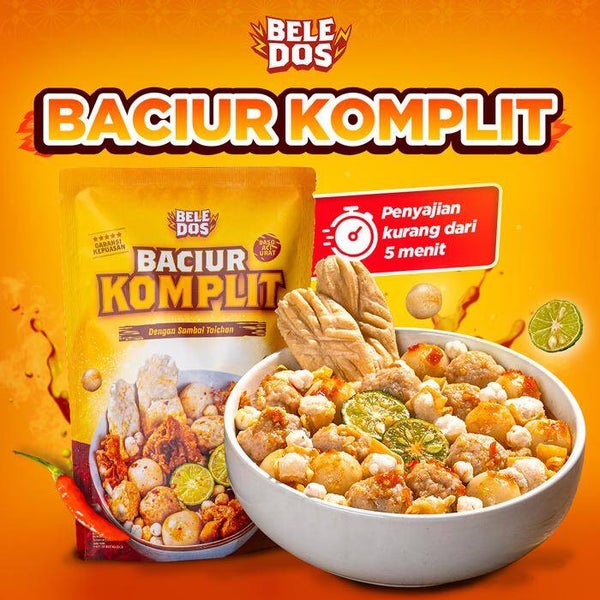 Beledos Baciur Komplit 160 Gram dengan Sambal Taichan