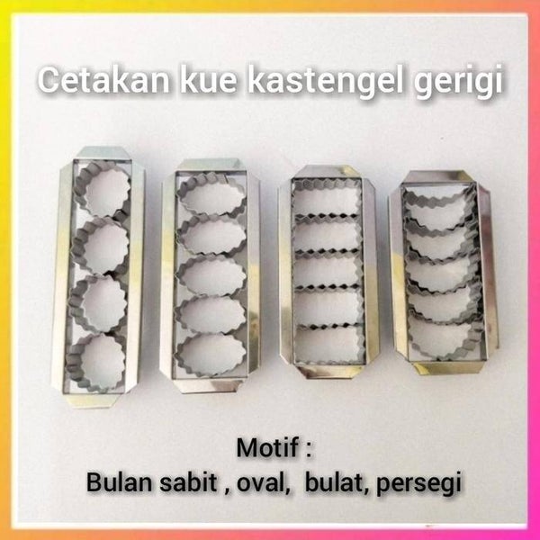 Cetakan kue kastangel gerigi Nastar gerigi Kue kering gerigi Stainless - Oval