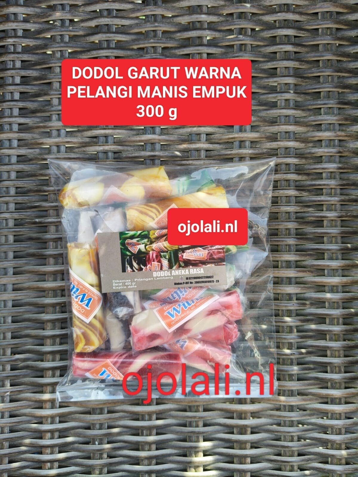 Dodol Garut warna warni manis empuk 300 G