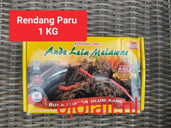 Rendang Paru (lungs) Asli Padang "Ande Lela Melawas" Khas Silungkang Sumatera Barat 1 kg