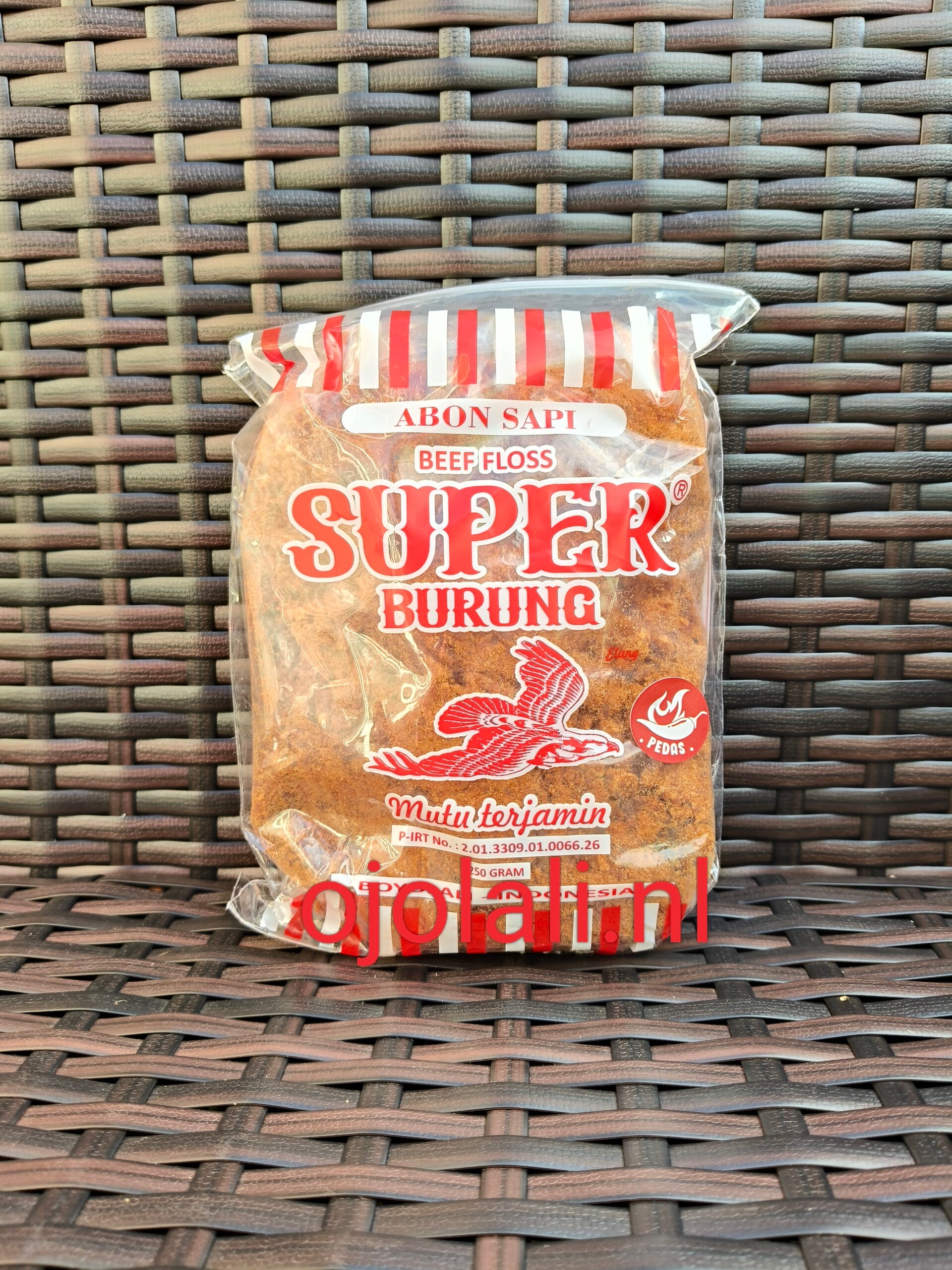Abon sapi cap Super Elang - Pedas 250 G