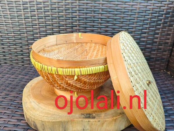 BAKUL NASI CETING BAMBU ANYAMAN - 23 CM