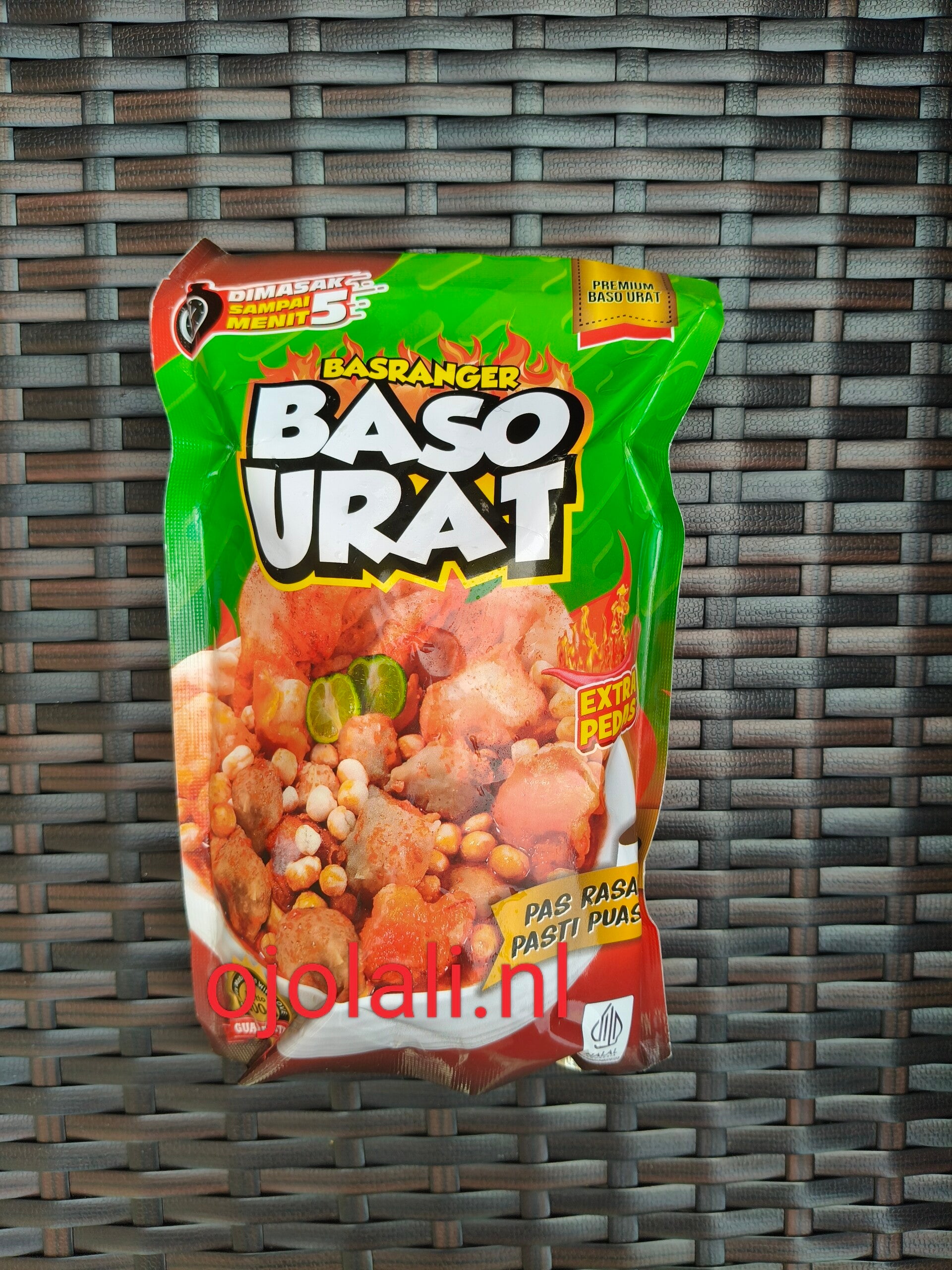 Baso Urat Basranger Extra Pedas Jeruk Limau Khas Bandung (Green packaging)