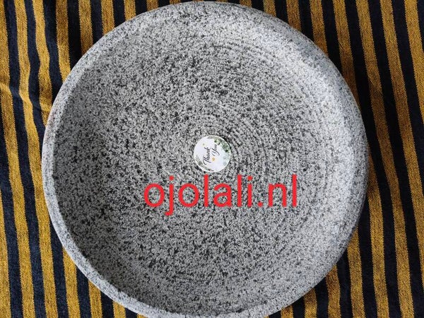 Cobek Batu Asli 20 Cm + ULEKAN