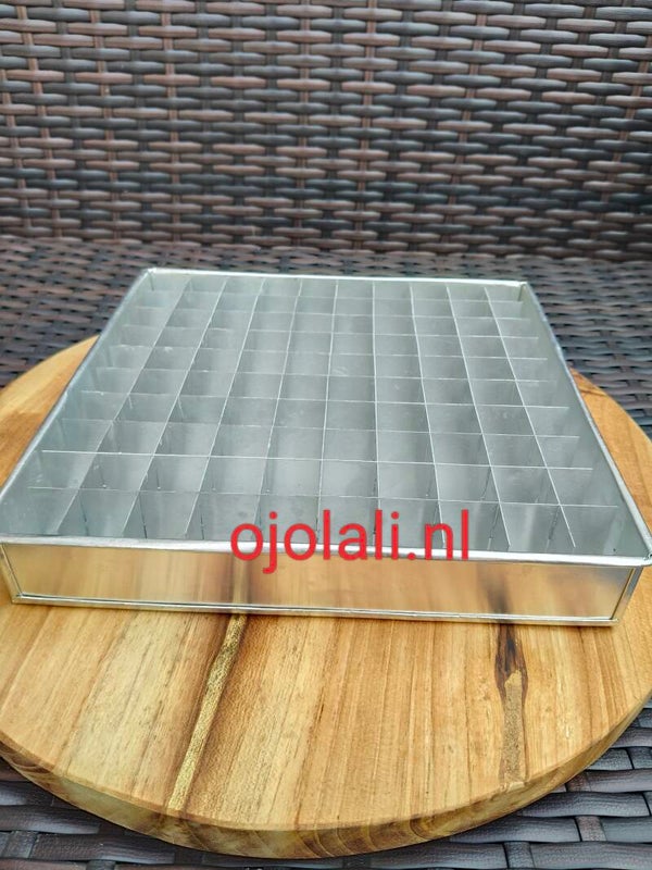 Loyang sekat brownies isi 100 kotak Diameter 24x24x4
