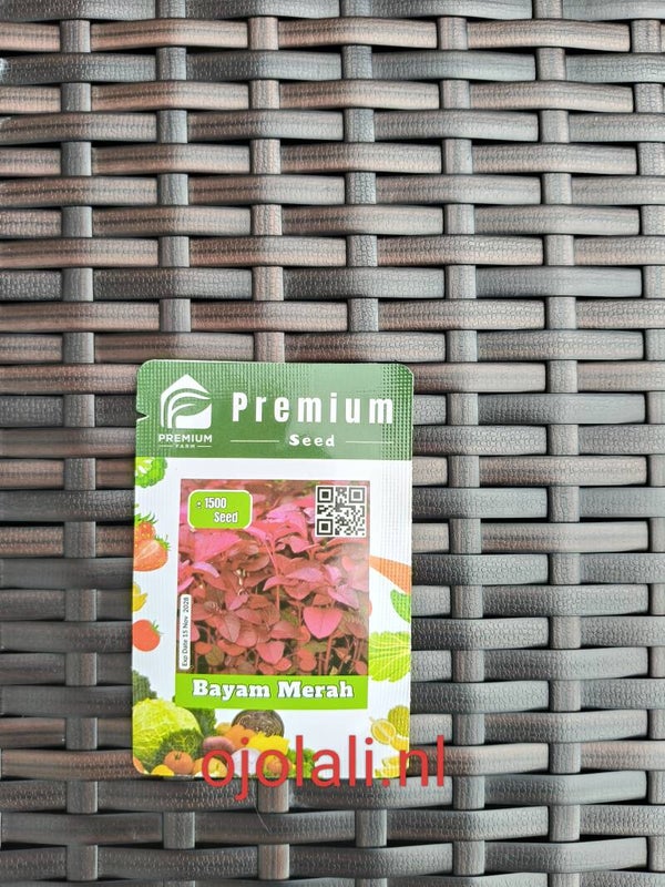Benih Bibit Premium Bayam Merah per pack