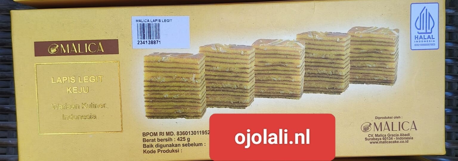 Malica Lapis Legit Keju 425 G