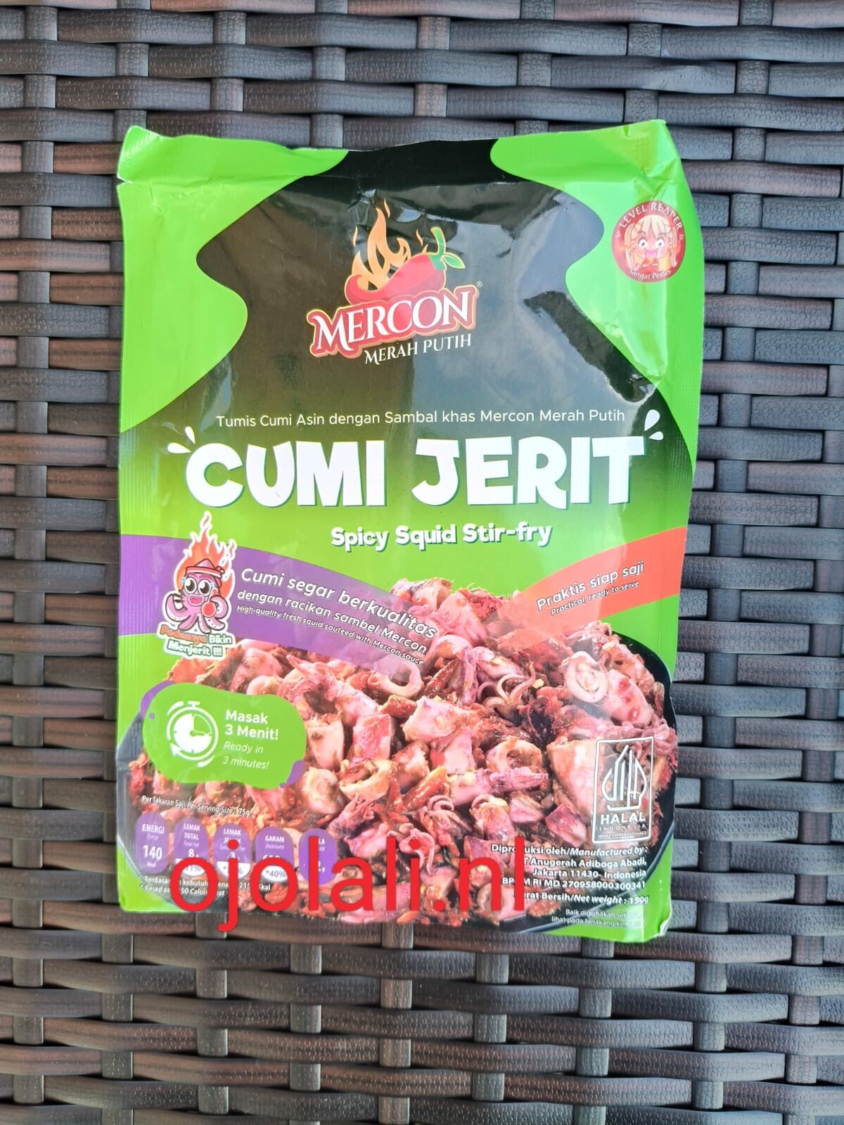 Mercon Merah Putih - Cumi Jerit Sambal Mercon 150 Gram - RAWIT