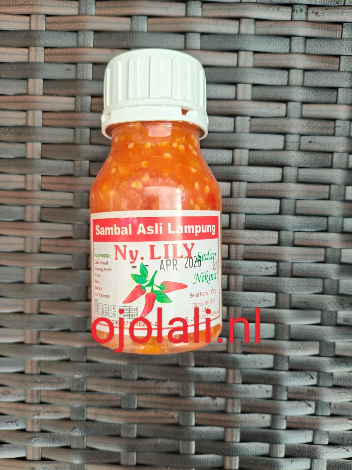 Sambal asli Lampung ny Lily 350 g Exp April 2026
