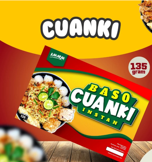 Kakarak - Baso Cuanki Instan Komplit - Cemilan Cuankie Kuah Bandung - 135 gr
