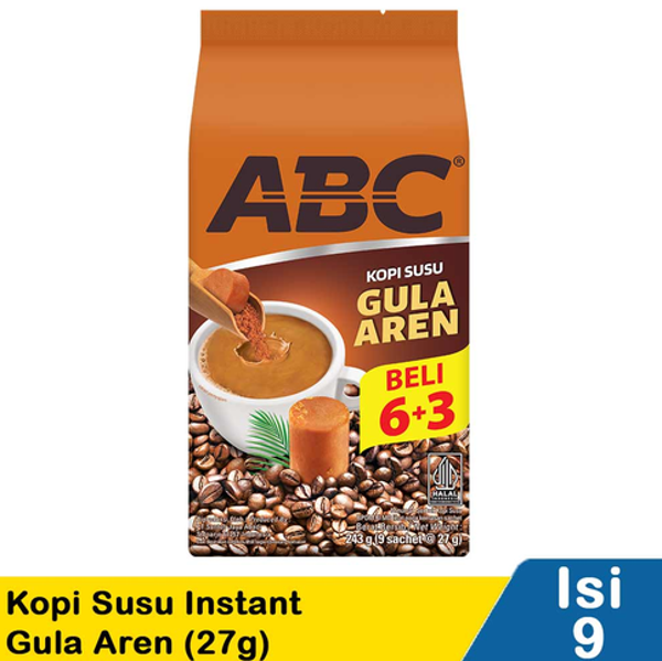 Abc kopi susu instant gula aren 9x27g