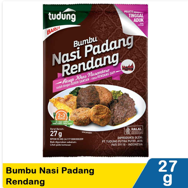 tudung bumbu nasi padang rendang 27g