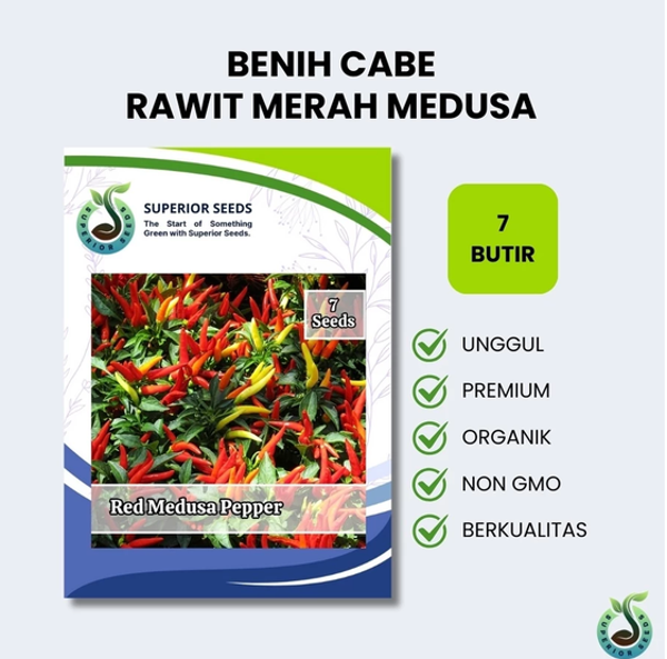 Benih Biji Cabe Rawit Red Medusa Merah (Superior Seeds)
