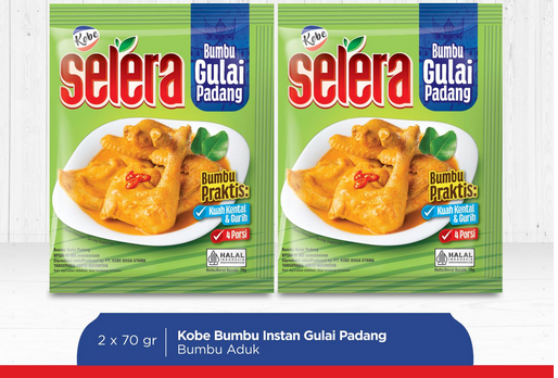 Kobe Selera Bumbu Instan Gulai Padang 70gr x 2pcs