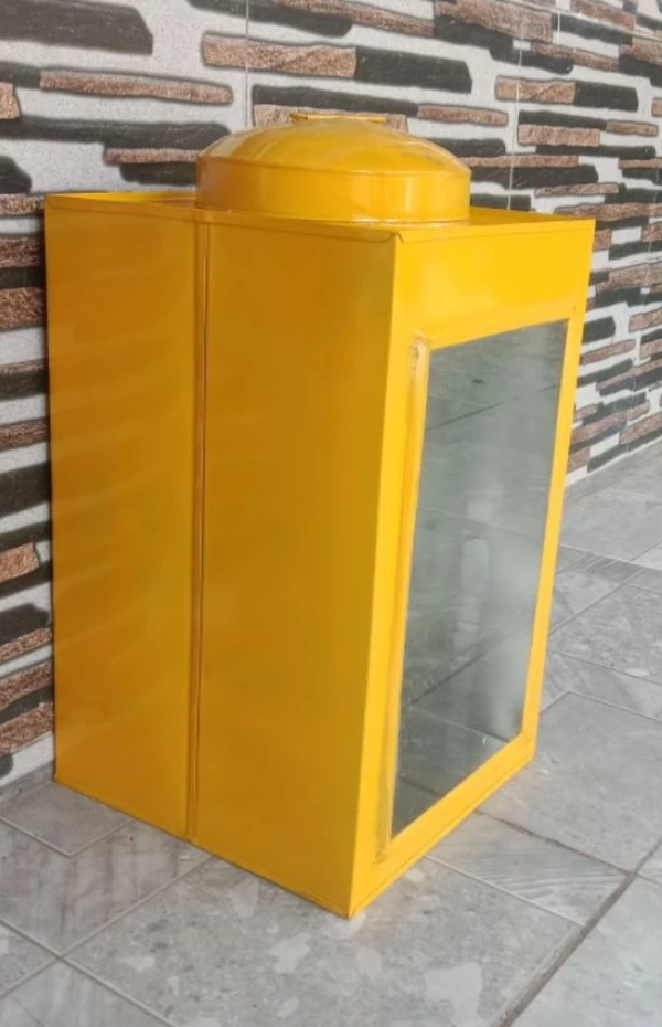 kaleng kerupuk besar/kaleng kerupuk jadul 23x35cm - YELLOW