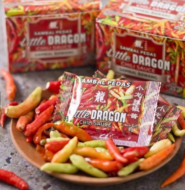 Little Dragon sambal BAWANG KOTAK SACHET / Chili Sauce Box [8g x 10pc]