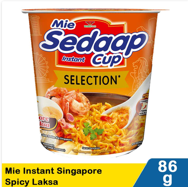sedaap mie mie instant singapore spicy laksa 86g - CUP