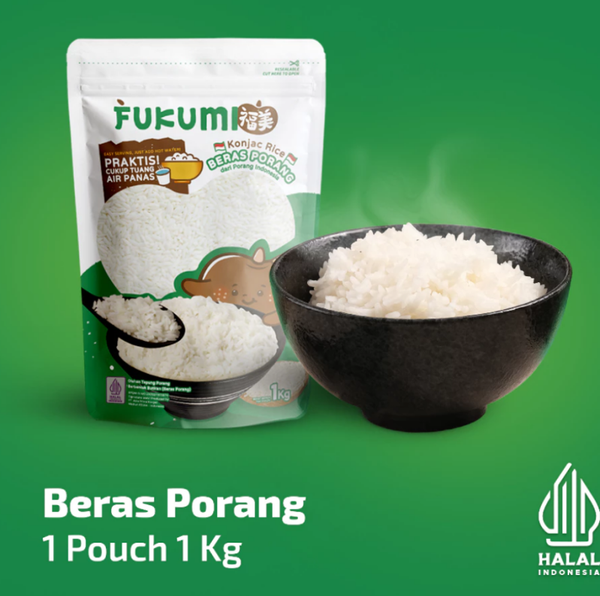 FUKUMI Beras Porang Pouch 1 Kg - Shirataki / Konjac Rice