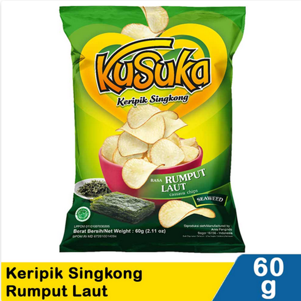 Kusuka keripik singkong Rumput Laut 60 G