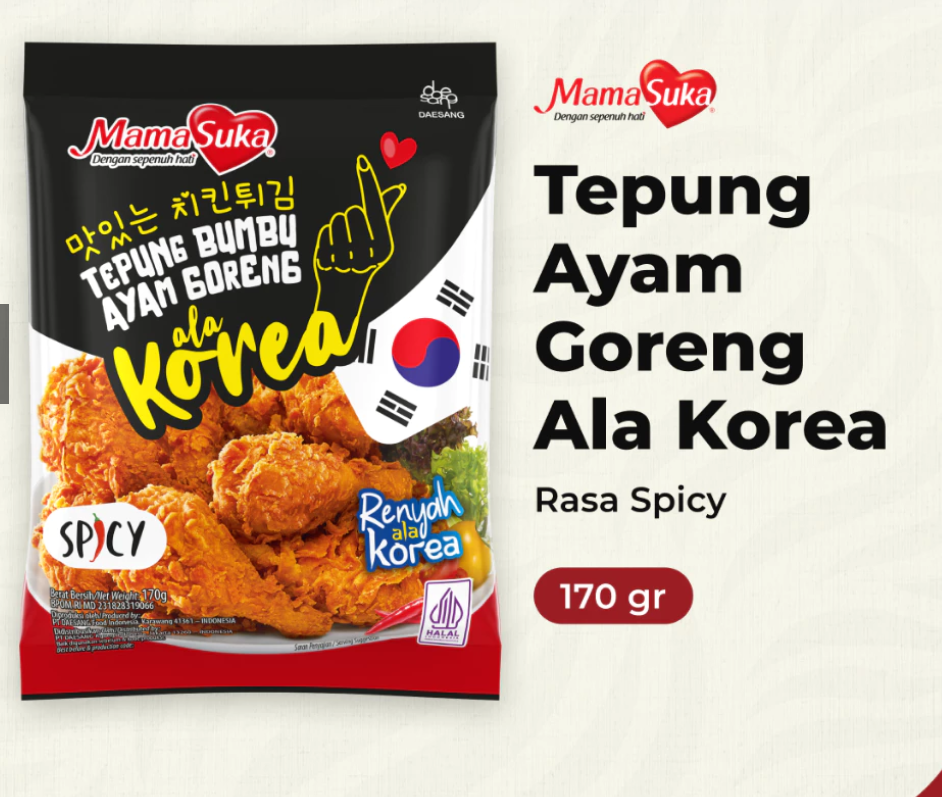 MamaSuka - Tepung Ayam Goreng Ala Korea Spicy 170 gr