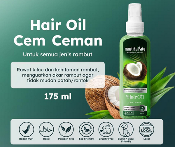 Mustika Ratu Minyak Cemceman 175ml perawatan akar rambut dan untuk rambut berkilau alami