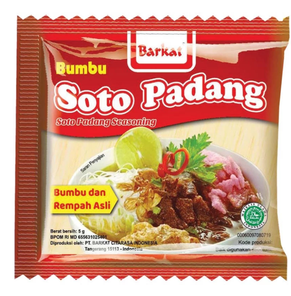 Barkat Bumbu Soto Ayam Padang Instan 5 G x 12 pcs (renceng)
