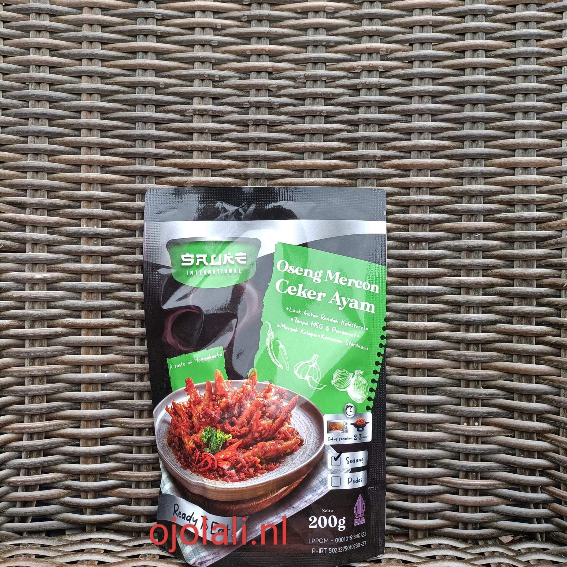 SAUKE Oseng Mercon Ceker Ayam Tanpa Tulang 200 G - PEDAS