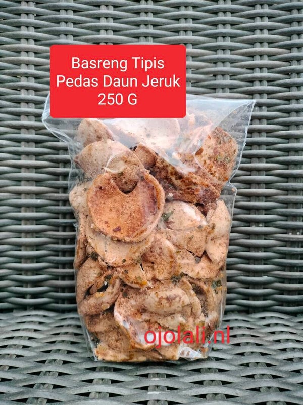 BASRENG TIPIS Pedas daun jeruk 250 gram
