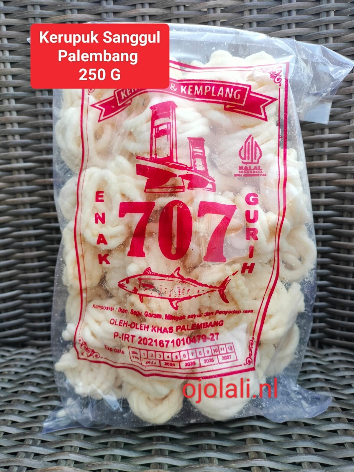 KEMPLANG KERUPUK SANGGUL KECIL/MINI SUPER 707 KHAS PALEMBANG 250 g