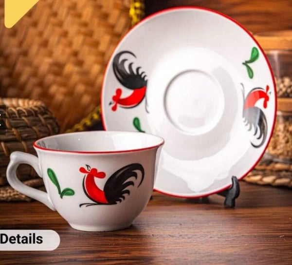 Cangkir Ayam Jago Kukuruyuk KPC-04CS Kopin Cup and Saucer